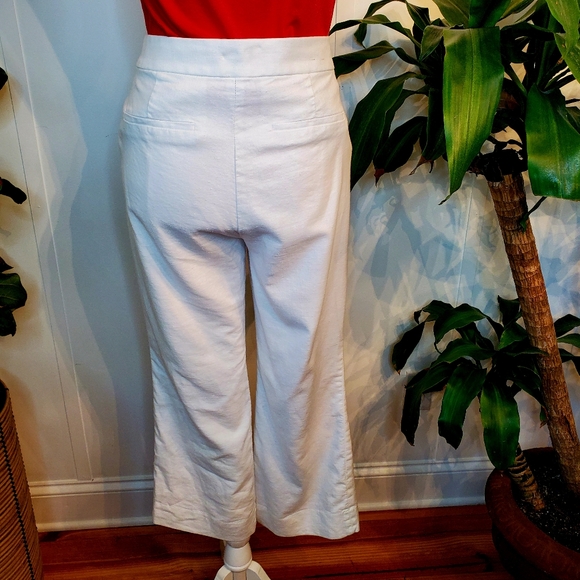 J Crew Factory Kelsey Flare Linen Blend Pants, White Size 4 - Picture 5 of 8